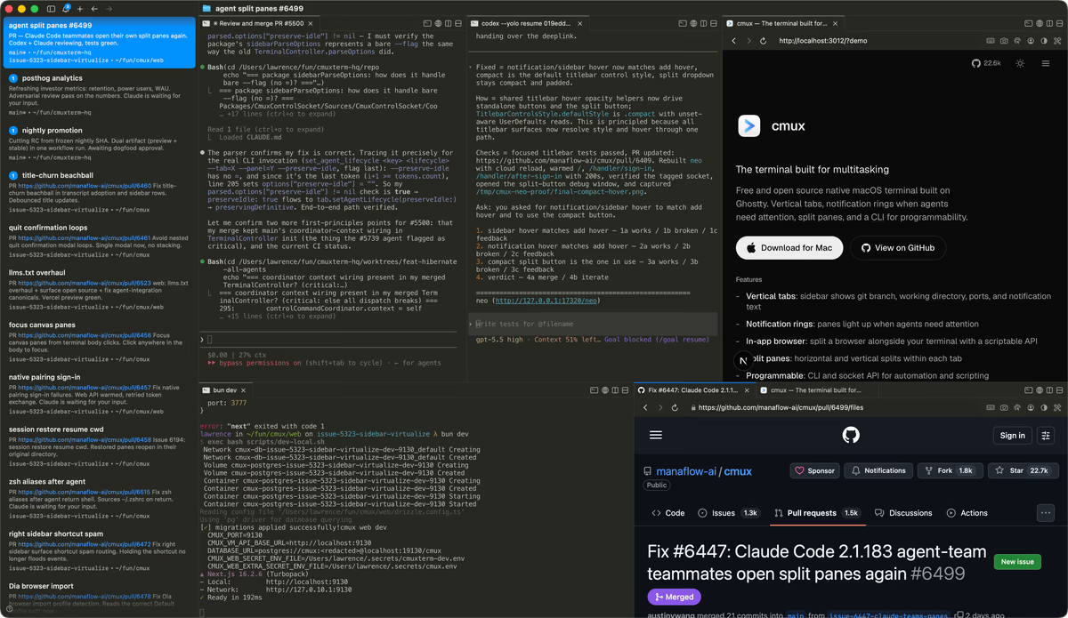 cmux 멀티 에이전트 workspace